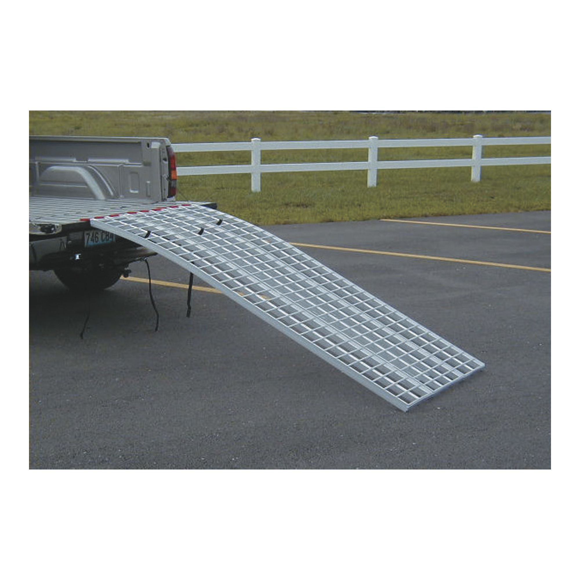 Black Widow ATV Loading Ramp Bi-Folding Aluminum Punch Plate Surface, 1,500 Lb. Capacity, For Trucks And Trailers